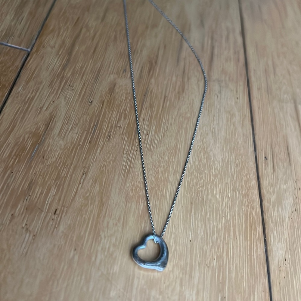 Silver Tiffany’s heart shaped necklace